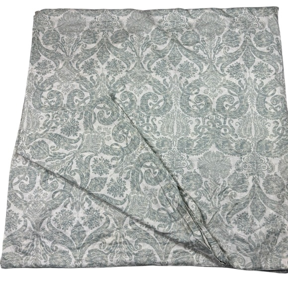 Pottery Barn Green Gray Paisley Duvet CoverFull /Queen Cotton
